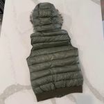 American Eagle  Down Puffer Vest Faux Fur Removable Zipper Hood Women's Medium Photo 6