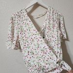 ZARA NWT  Top BlouseWomens Size M Floral Wrap Ruffle‎ Sleeve Open Back Photo 8