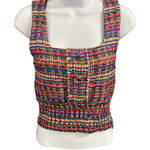 ZARA Woman Sleeveless Tweed Top Multicolor Square Neck Size S Photo 0