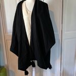 Cleobella Black KNIT POMPOM Drape SEVIGNY Lagenlook BOHO BLOGGER Poncho CAPE OS Photo 8