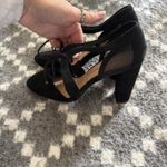 Christian Siriano Shoes Size 7.5 Suede Block Heel Lace Up Mesh Pumps Whimsigoth Black Photo 5