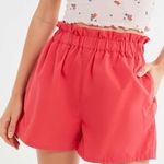 Urban Outfitters Pink High Waisted Paper Bag Shorts  Photo 0