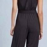 Anthropologie Maeve Corianna Black Halter Belted Romper Photo 1