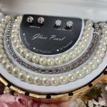 GLASS PEARL 5 PIECE JEWELRY SET NWT Silver Photo 1