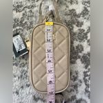 Badgley Mischka Diamond Quilted Oval Crossbody Phone Case in beige NWT Photo 8