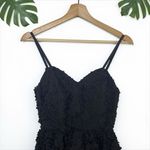 H&M Textured 3D Flower Petal Cocktail Dress in Black Photo 3