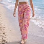 Hawaiian Tropic  Vintage 80s Sz 14 Pink Patchwork Ankle Pants Photo 2