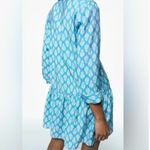 ZARA The Carly Blue & White Floral Printed Button-Up Flounce Mini Dress Medium Photo 2