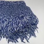 NWOT Elliot Mann Blue White Fringed Zip Photo 2