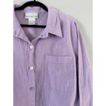 Susan Graver  Lilac Purple Cotton Button Front Long Sleeve Shirt Women’s Size 1X Photo 2