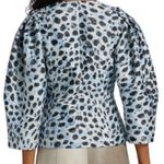 Ganni  Blue Leopard Chic Feminine Workcore Fairy Trendy Jacquard Blouse Size 38 Photo 8