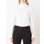 Ted Baker  London Ivory Aidabel Puff Sleeve Turtleneck Sweater Size 14 Photo 3
