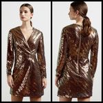 Ted Baker 💕💕 Pipii Sequin Mini Cocktail Dress Light Pink Gold Metallic NWT Photo 4