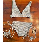 Ellejay  Puka Black & White Striped String Bikini size s/m Photo 1