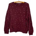 Lou & grey  Women’s Maroon Terry Shooting Star Crewneck Sweatshirt Size Medium Photo 1