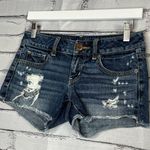 American Eagle  Distressed High-Waist Jean Shorts 0 Super Stretch Casual Summer Photo 5