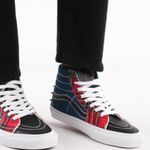 Vans SK8-Hi Tartan Daze Blue Red Multi Plaid Studded Sneakers $167 EUC Wmn 5.5 Photo 8