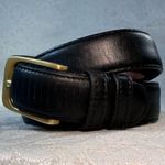 Coach  Vintage Black Cowhide Leather Belt with Solid Gold Brass Buckle 32” 80cm Photo 2
