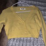 Yellow Cropped Cardigan Size M Photo 0