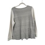 Talbots T by  Grey Striped Sweatshirt Pockets Capsole Minimalist Office Womens 2x Photo 4