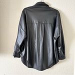 French Connection  Black Faux Leather Shirt Jacket Size Small Photo 2