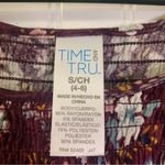 Time And Tru  Burgundy Floral Smocked Top Size Small Photo 1
