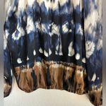 Misook NWT Exclusively  Chiffon Boho Tie Dye Balloon Sleeve SAMPLE Blouse XS Photo 3