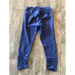 prAna  Knicker Misty Crop leggings Small Jacquard‎ Royal blue Ruched yoga Pants Photo 3