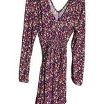 ASOS  Purple Ditzy Floral Long Sleeve Tie Back Dress 4 Photo 0