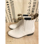 White Leather Chelsea Boots El Besserro 22.5 Boho Western Quiet Luxury Cowgirl Size 5.5 Photo 1