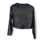 Cache Vintage | S| Sequin Jacket Cardigan Cropped Matte Black Open Front Womens Photo 3