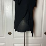 Cheap Monday  ASYMMETRICAL BLACK RIBBED SHORT SLEEVE OPEN SLIT BACK BASIC TEE Photo 3