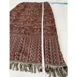 BFA Classics Paisley Print Fringe Hem HighWaisted Maxi Skirt‎ Size 12 Brown Photo 5