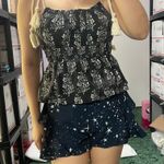 Moon River Anthropologie  floral shoulder rope tie smocked tank boho Photo 0