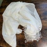 Vintage Sequin Fringed Sheer Wrap Shawl Scarf Prom Photo 0