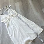 H&M  V Neck Keyhole Detail Ruched Mini Dress Cream (small) club going out date Photo 5