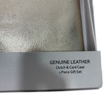 Thacker New York Golden Genuine Leather Clutch Gia Pouch & Card Case Set Gold Photo 1
