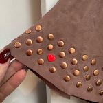 Diesel Vintage  Blush Pink Sheepskin Leather Studded Top Short Sleeve Size Med M Photo 3