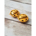 Vintage Clip On Earrings Retro Bright Orange Domed Circle Just Over 0.75" Photo 2