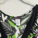 Y2K GREEN AND BLACK AGENDA FLORAL PRINT SHEER TIE BACK TANK TOP Size XL Photo 4