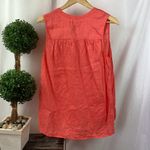 Tahari  100% Linen Orange Coral Sleeveless Blouse Top M Photo 1