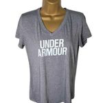 Under Armour HeatGear Threadborne V-Neck Loose Graphic Tee Gray Heather S Photo 0
