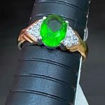 Vintage Emerald Green Birthstone Cubic Zirconia CZ Stone Gold Photo 12