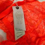 We Are HAH Chi Bralette Fried Salmon Pink Floral Lace Sheer Adjustable XS NEW Photo 12