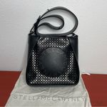 Stella McCartney Black Laser Cut Faux Leather Crossbody Bag Photo 1