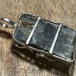 Sterling Silver Wired Wrapped 925  Green Crystal Pendant Photo 7