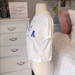 NASA White Short Sleeve Tie Front T Photo 4