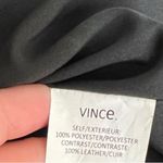 Vince  leather trim strapping black sheath dress with pockets, size 4, NWOT Photo 13