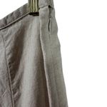 Loft Ann Taylor  Linen A-Line Midi Skirt Beige / Oatmeal Zip Size 10 Flared Hem Photo 6