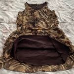 Voir Voir animal print leopard ruffle sleeveless boho fall mini dress, size 14 Brown Photo 5